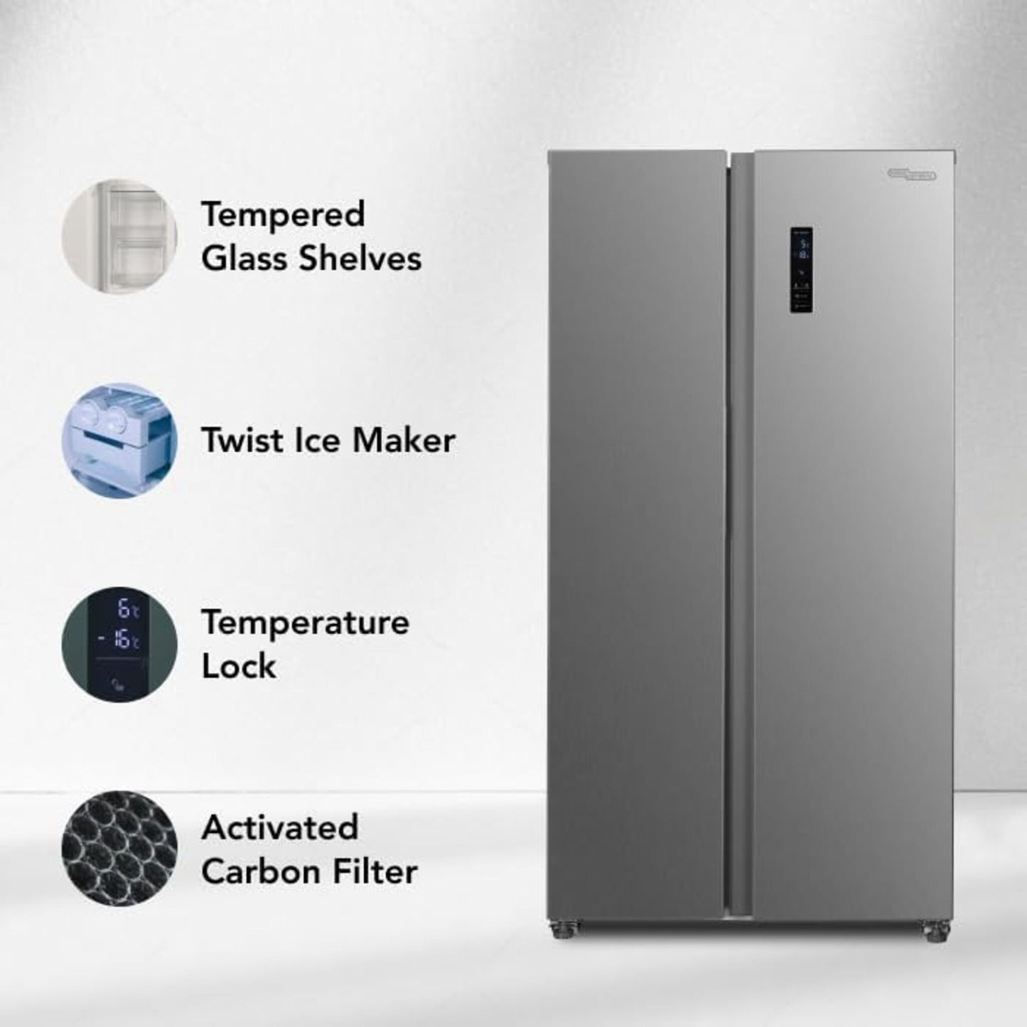 Super General 710L Side by Side Refrigerator, SGR710SBSSSE