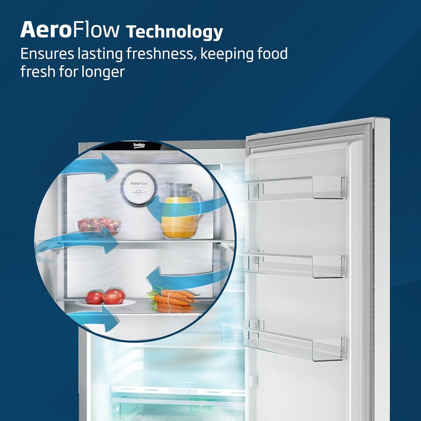 Beko 400L Double Door Refrigerator, RDNE400CS