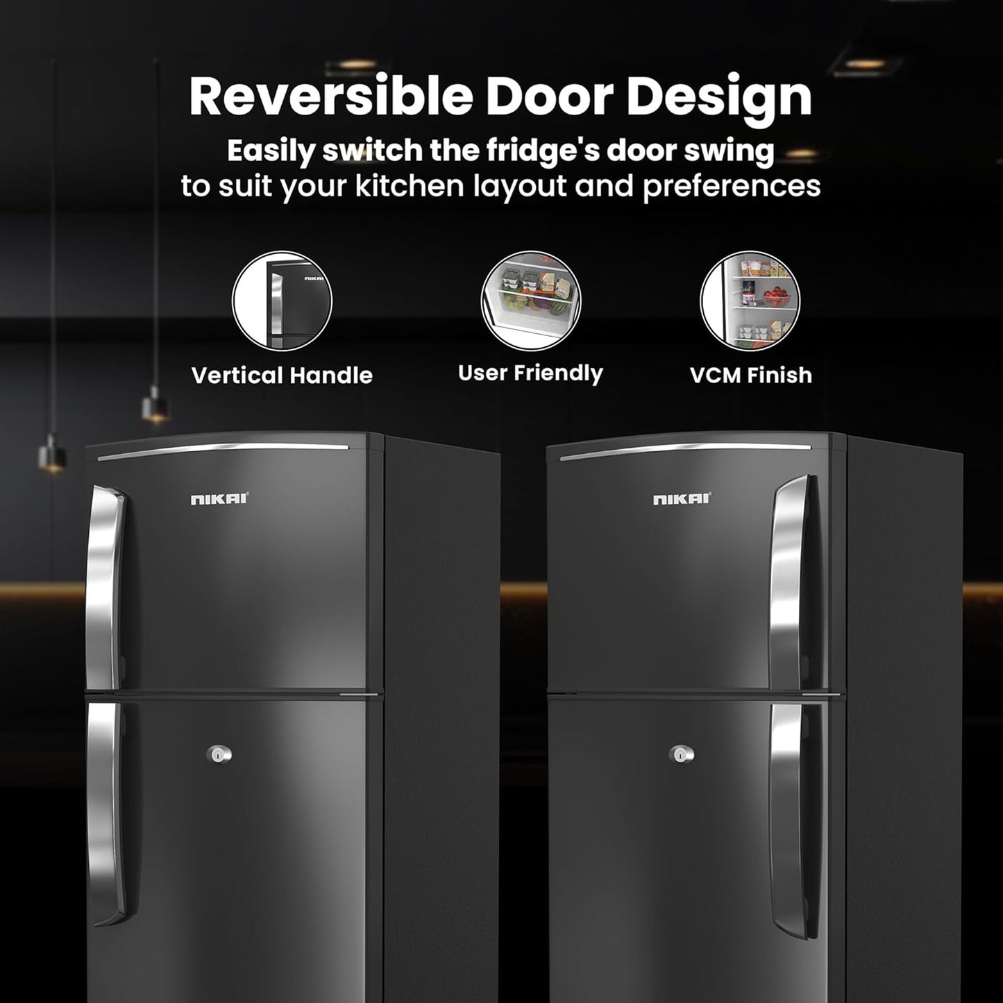 Nikai 280L Top Mount Refrigerator, NRF280DN5S1