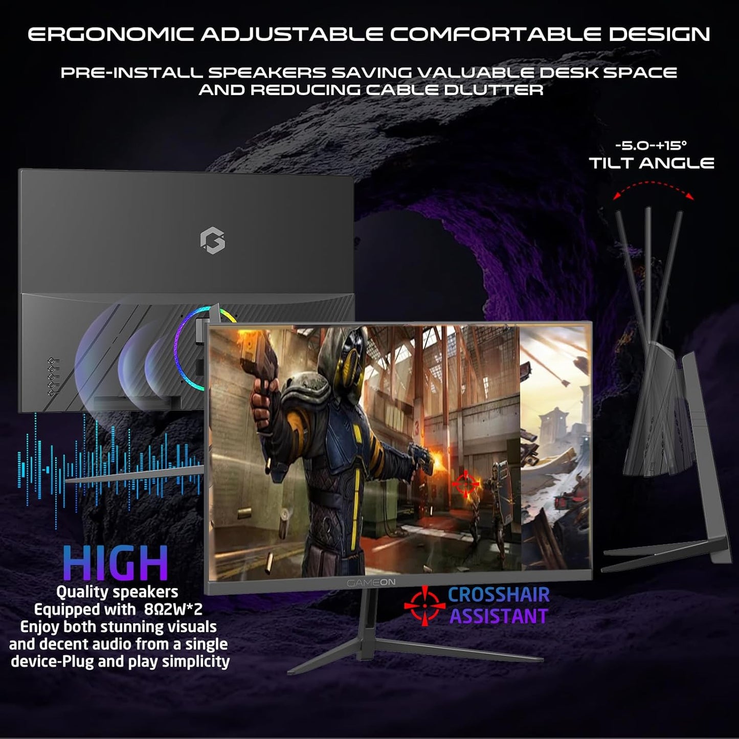 GAMEON 27” Curved Gaming Monitor, GOC27F180VA