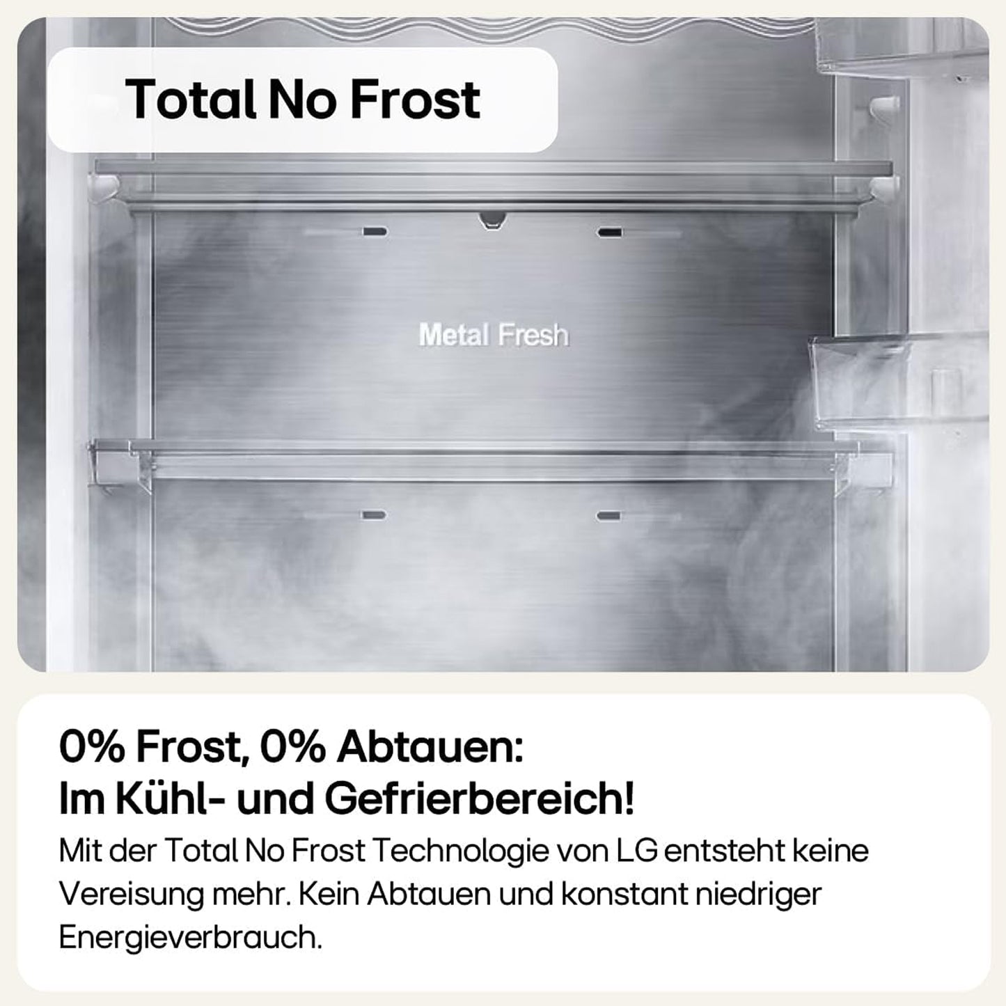 LG 387L No Frost Class A Fridge Freezer with FlatDoor Design, GBV7280AEV