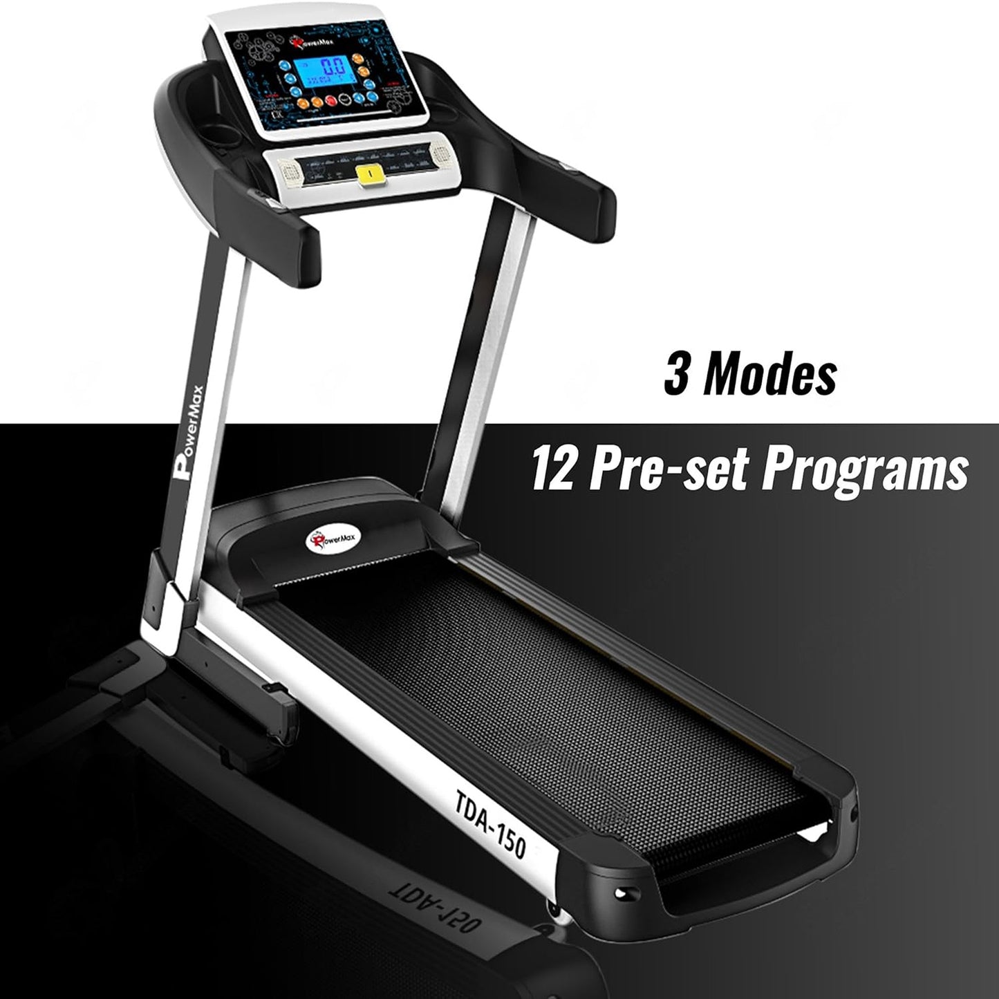 PowerMax 5HP Treadmill with Auto Incline & Hydraulic Softdrop, TDA-150