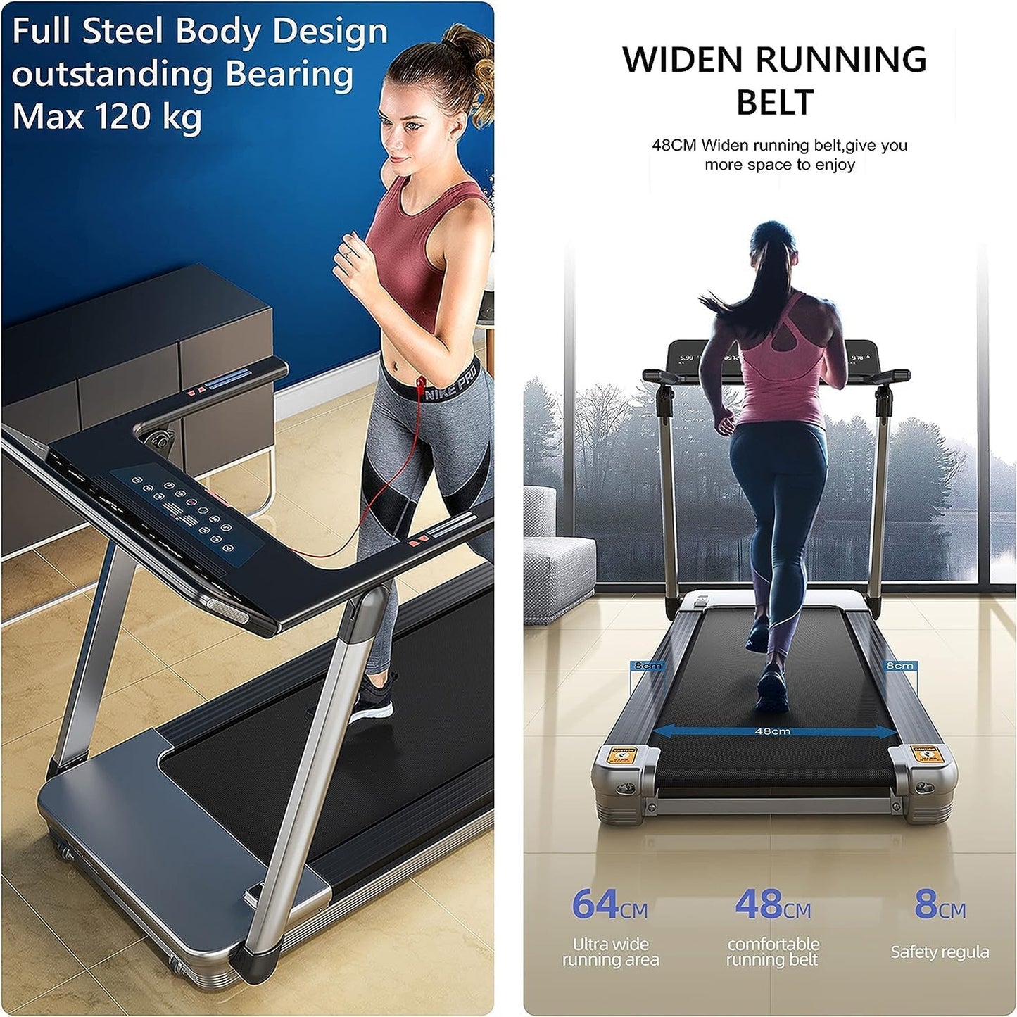 Sky Land Fitness 4.0HP Portable Compact Treadmill, EM-1286