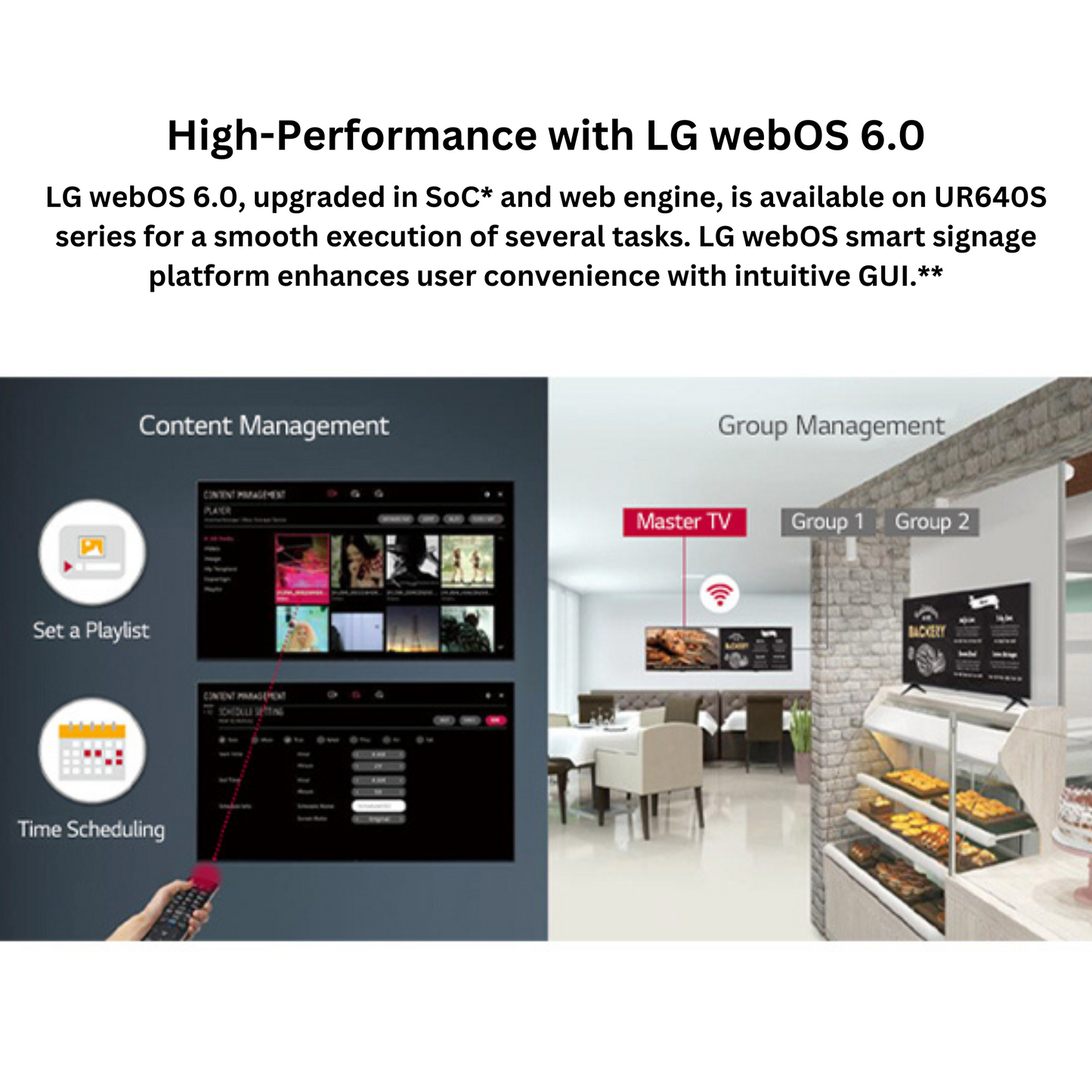 LG 65 inch Digital Signage Display - 4K, 65UR640S