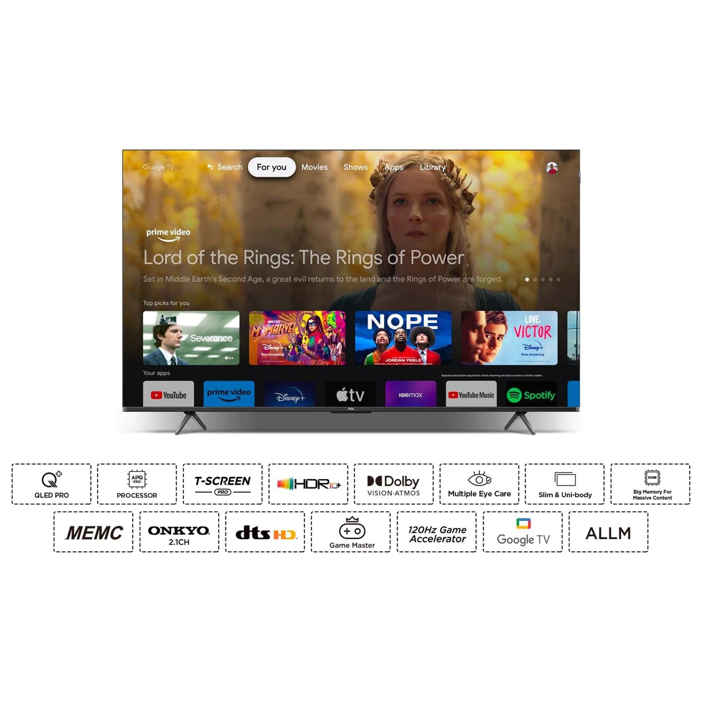 TCL 55 inch Android Smart QLED TV - 4K, 55C715