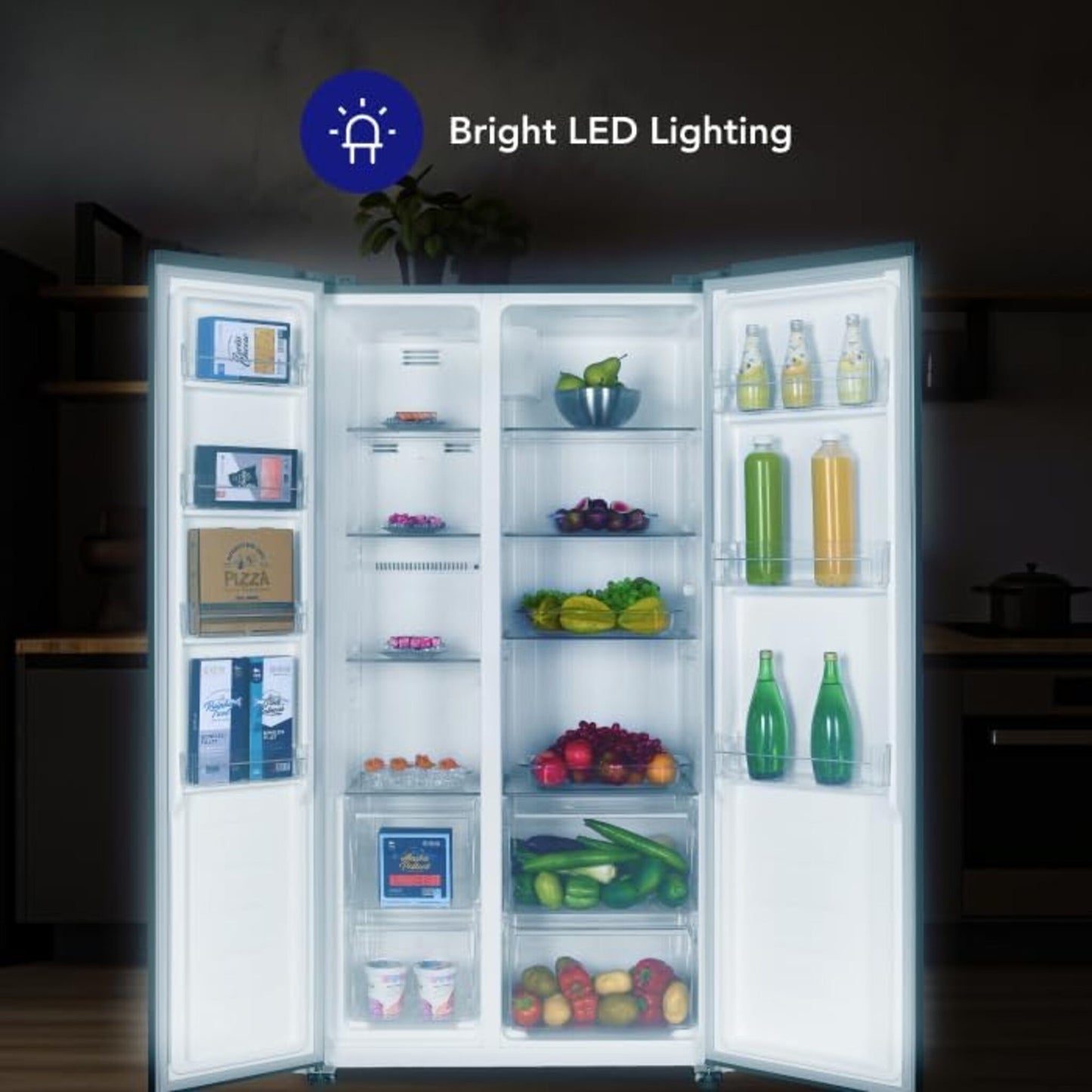 Super General 710L Side by Side Refrigerator, SGR710SBSSSE