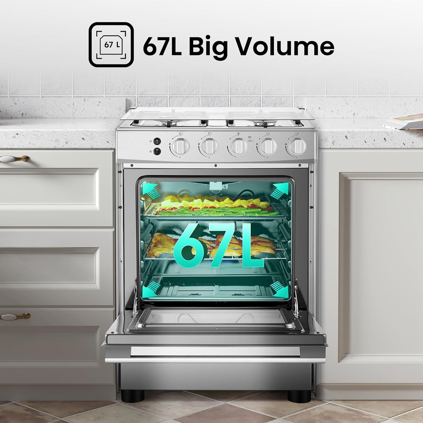 Hisense 60X60Cm 4 Burner Cooking Range, HFG60121X