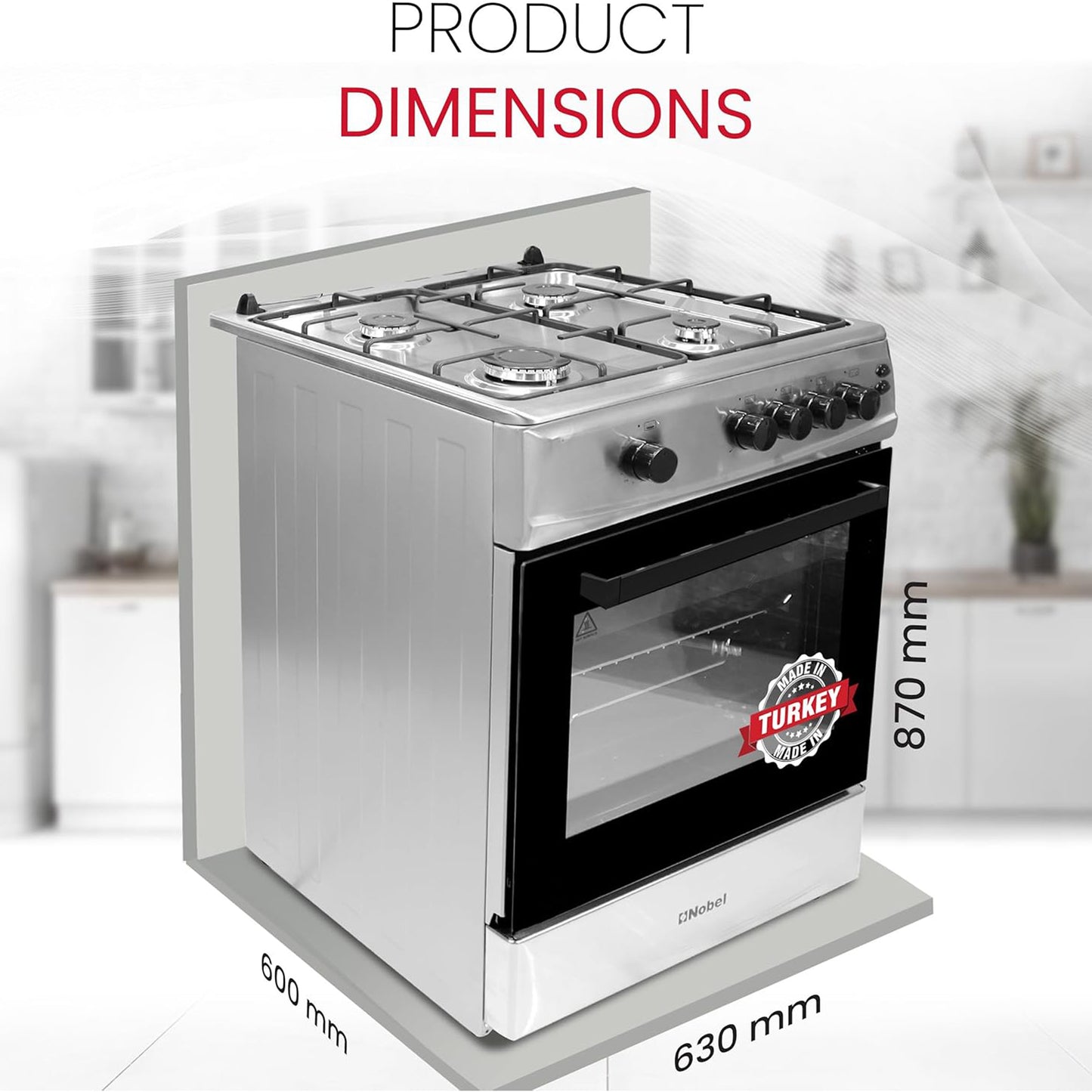 Nobel 60X60Cm 4 Burner Cooking Range, NGC6611