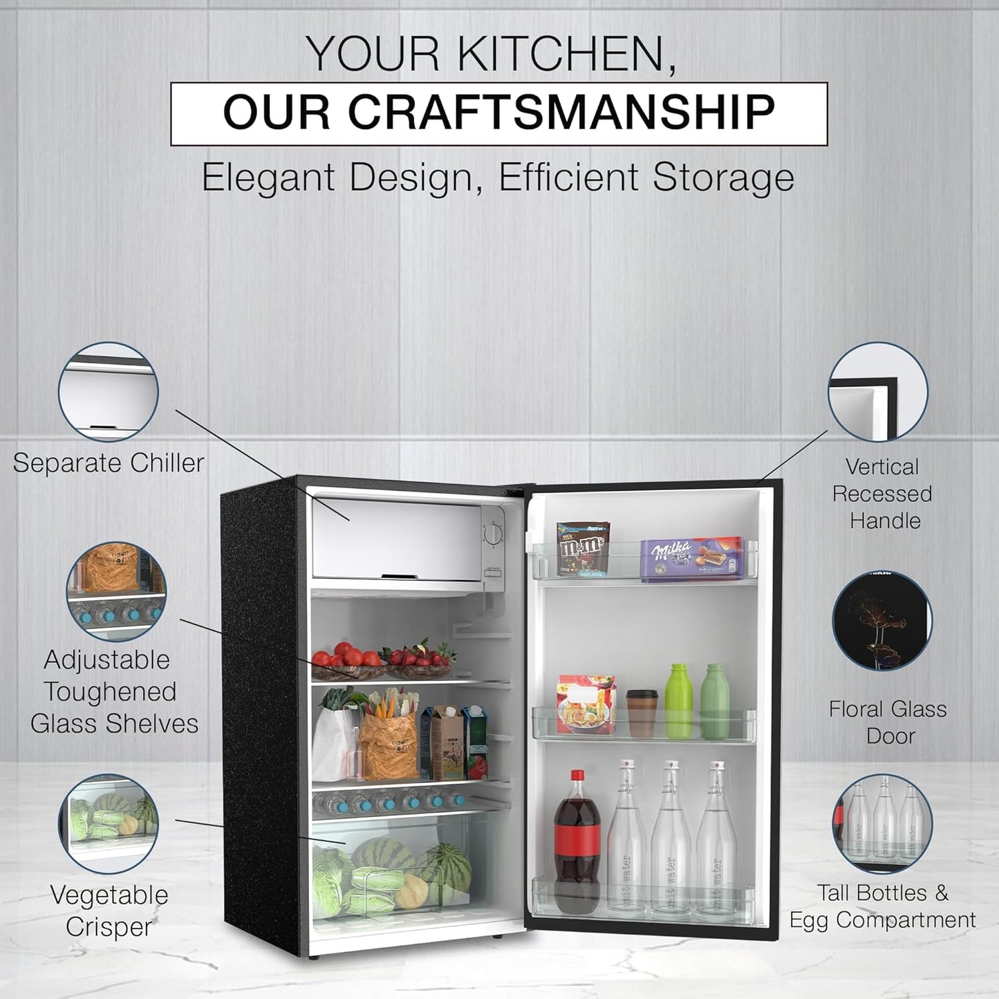 Nikai 140L Single Door Mini Refrigerator, NRF140G