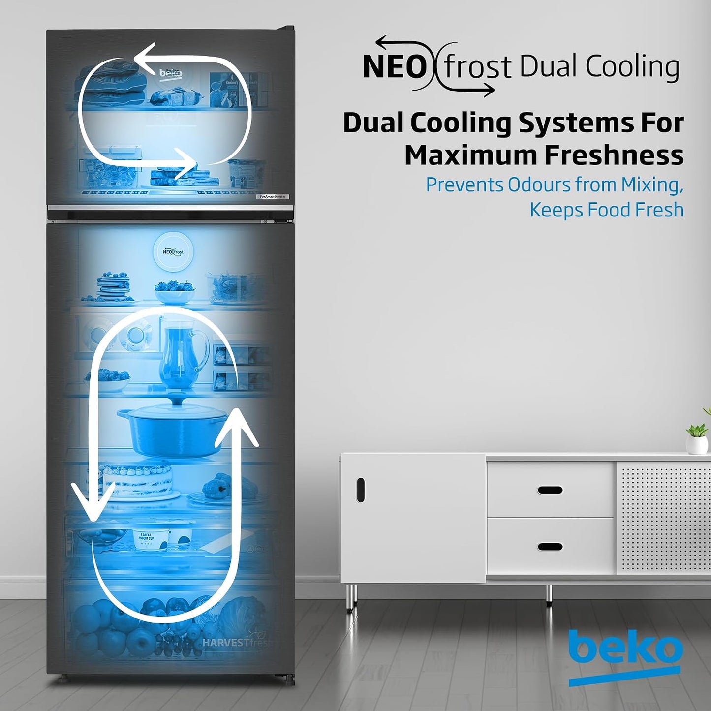 Beko 455L Top Mount Refrigerator, RDNG455DDI