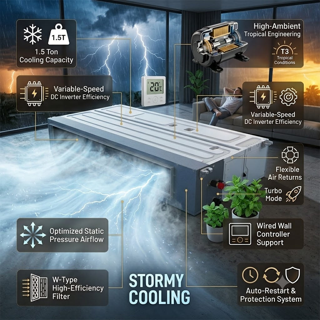 WestPoint 1.5 Ton Duct Type Inverter Air Conditioner, WDN-1824LTYA