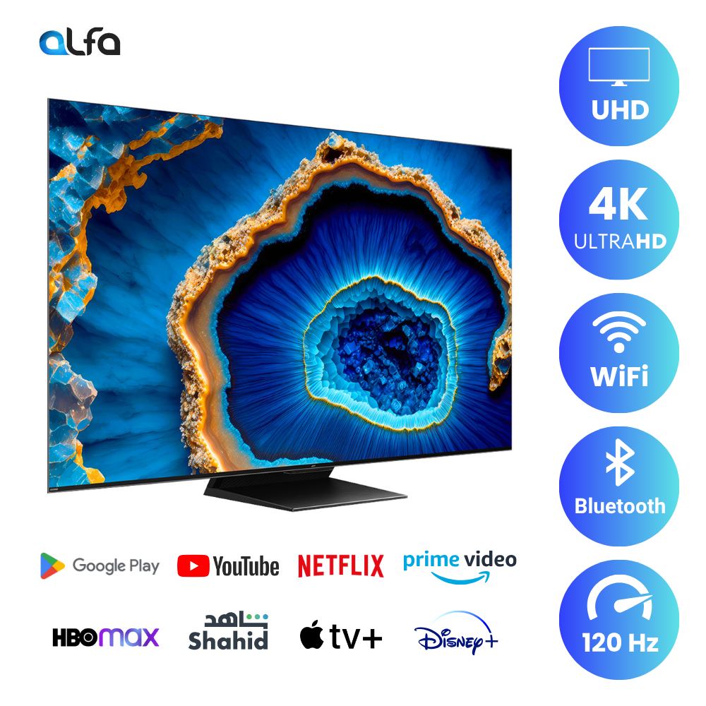 TCL 65 inch Android Smart QLED Mini LED TV - 4K, 65C805