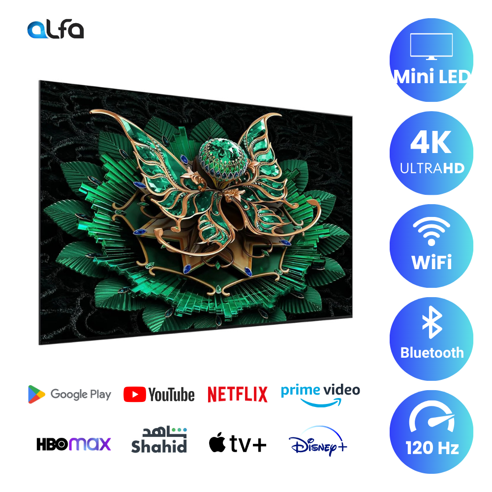 TCL 75 inch Android Smart QLED Mini LED TV - 4K, 75C805