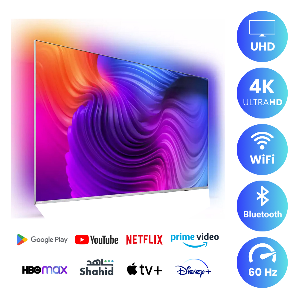 Philips 55 inch Smart TV - 4K - Ambient Light, 55PUS9000