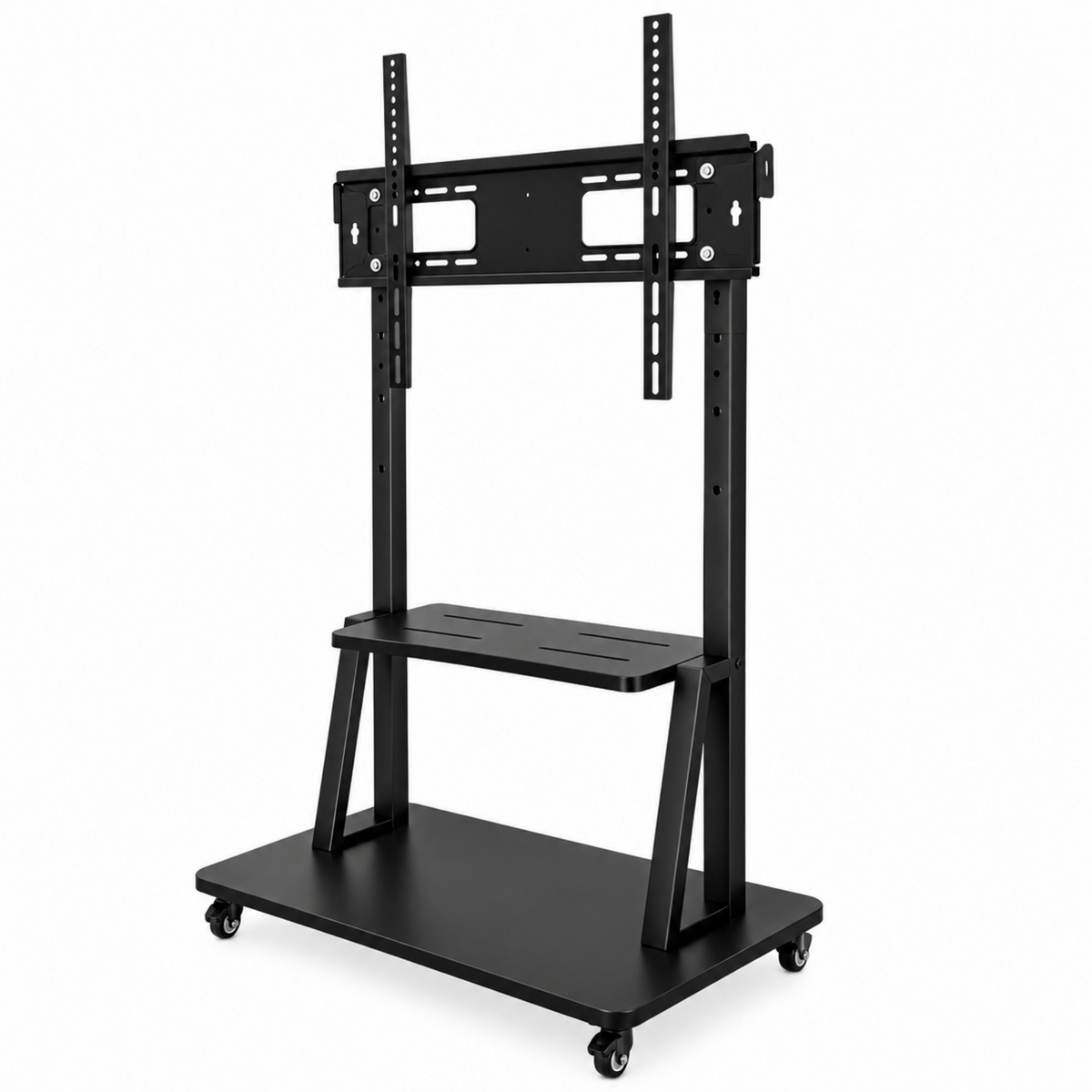 65" to 90" TV Tilting Mount with Mobile Floor Stand with Accessory Shelf