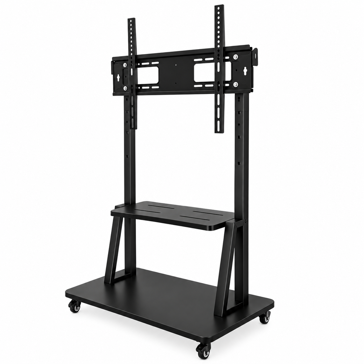 32" to 75" TV Tilting Mount with Economy Mobile Floor Stand with Accessory Shelf