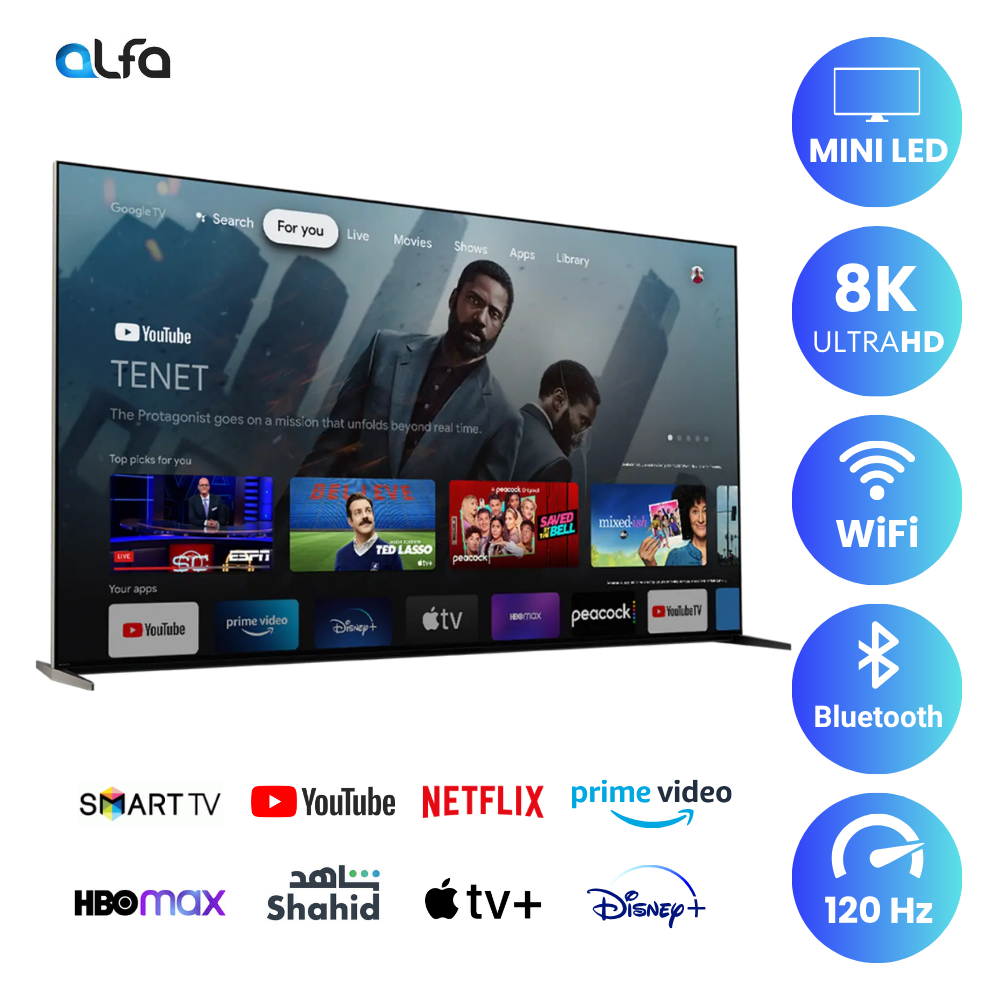 Sony 75 inch Smart BRAVIA Mini LED TV - 8K - 120Hz, 75Z9K