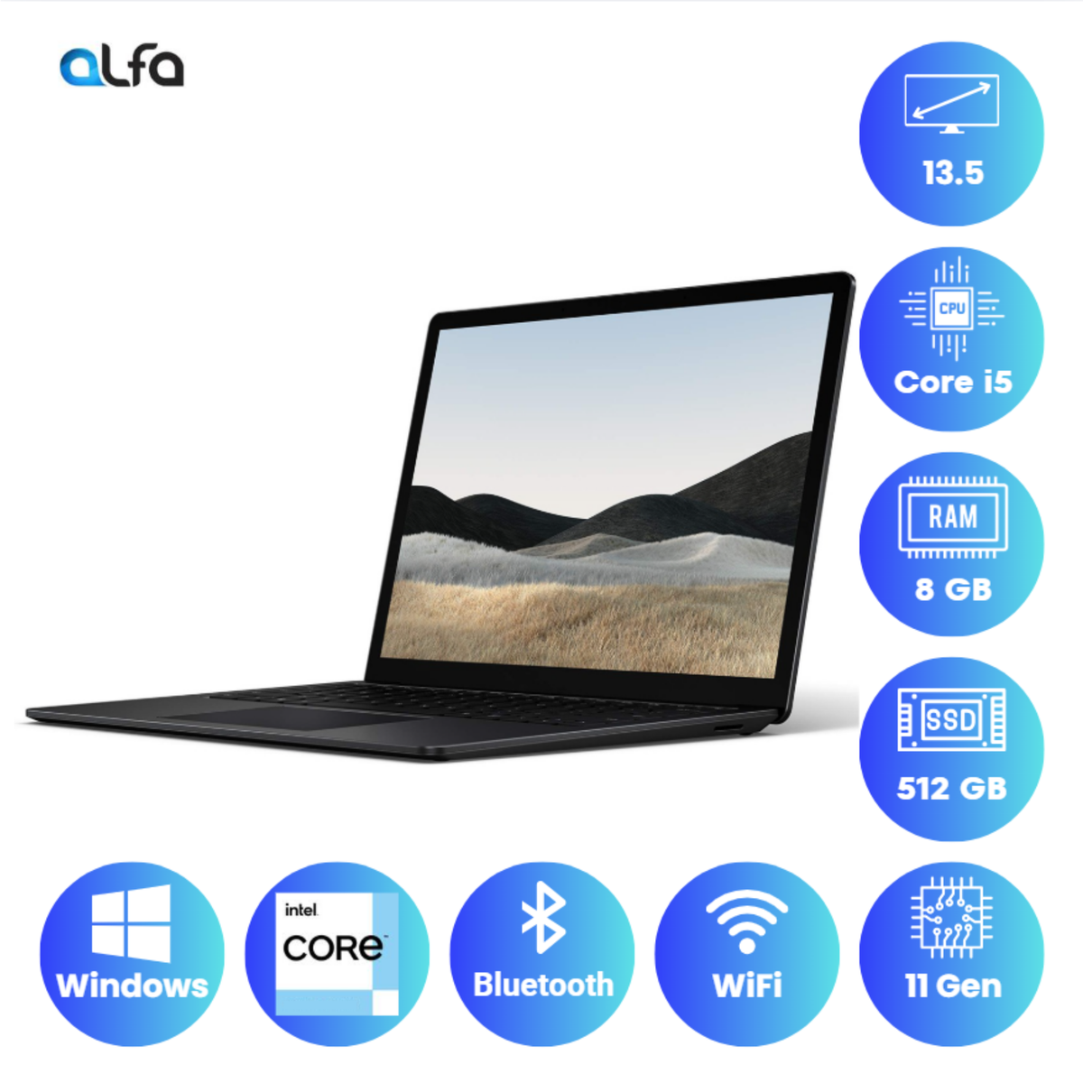 Microsoft Surface Laptop 4 – 13.5 inch Touch-Screen – Intel Core i5- 8GB RAM - 512GB SSD (Black)