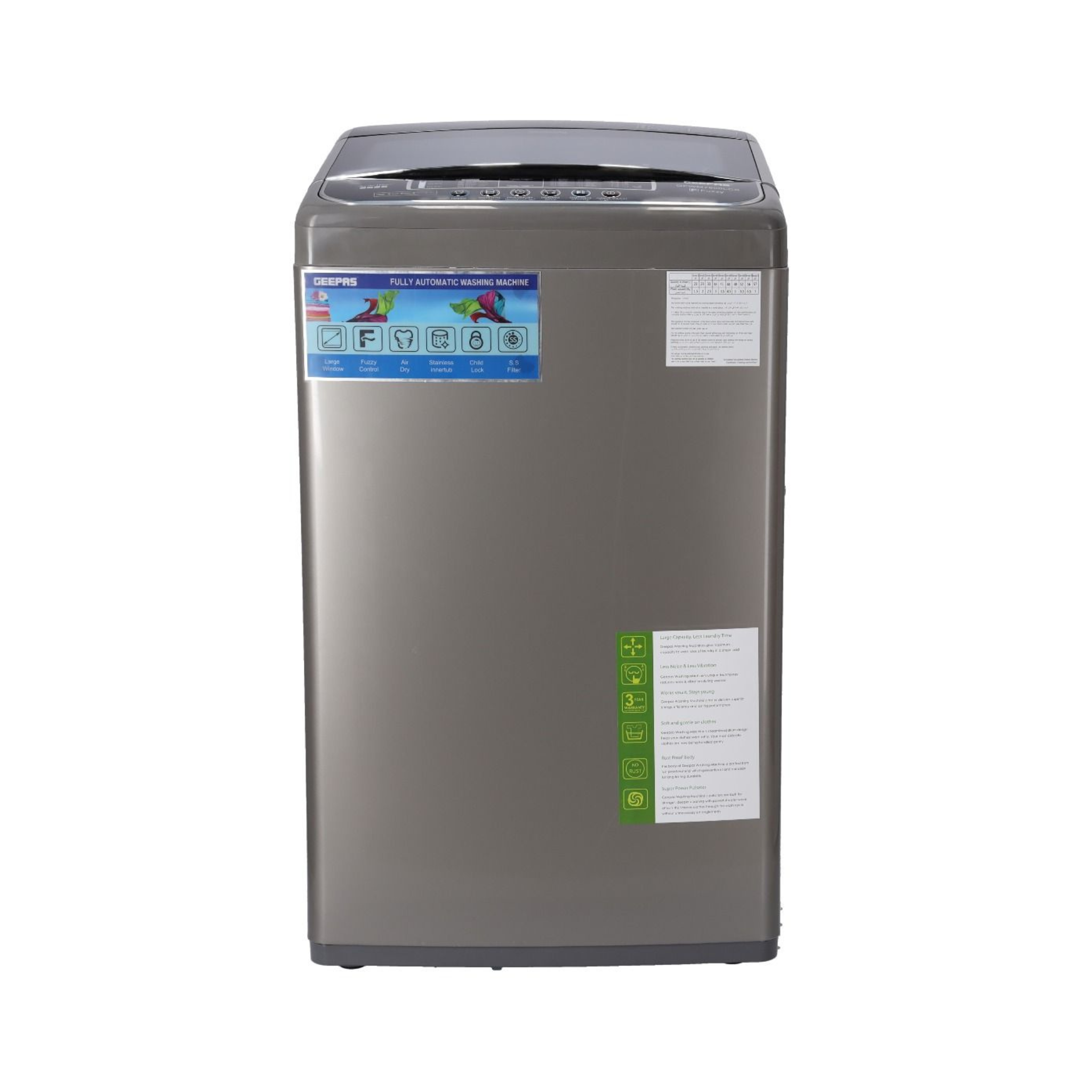 Geepas 7KG Top Loading Automatic Washing Machine, GFWM7800LCS – AlfaShop.ae