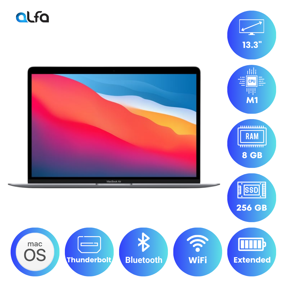 Apple MacBook Air M1 - 8GB RAM, 256GB SSD - Space Grey - 13-inch Apple MacBook Air M1 - 8GB RAM, 256GB SSD - Space Grey - 13-inch