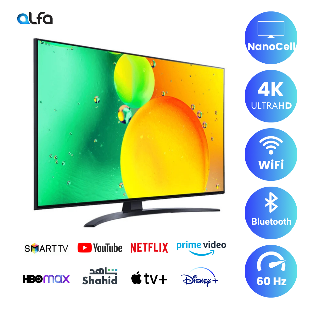 LG 55 inch NanoCell Smart TV - 4K, 55NANO76