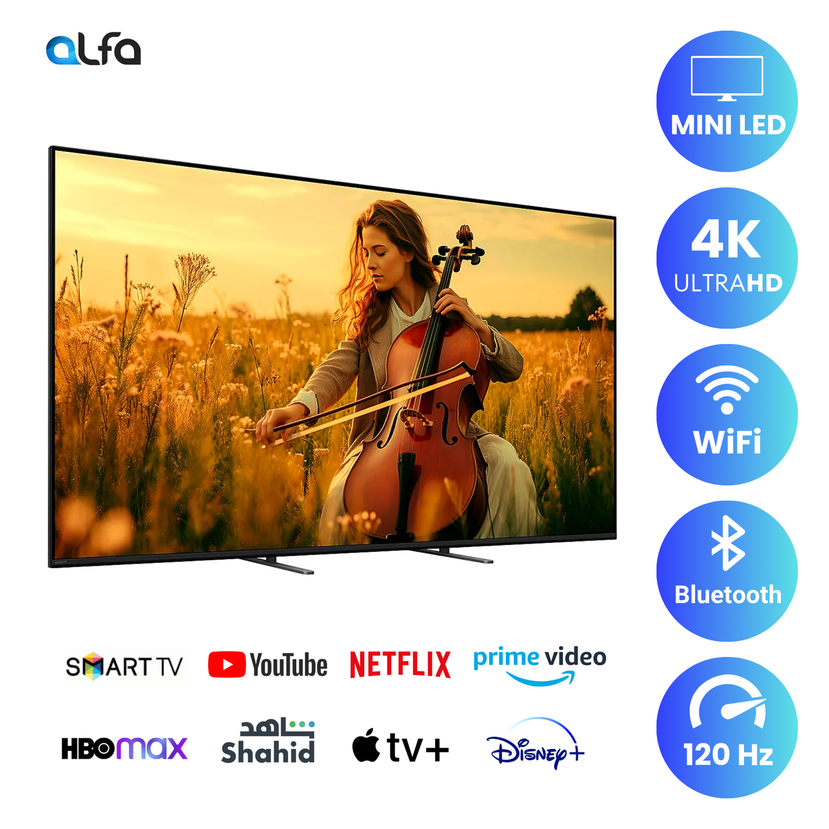 Sony 85 inch Smart BRAVIA 5 Mini LED TV - 4K - 120Hz, 85XR50