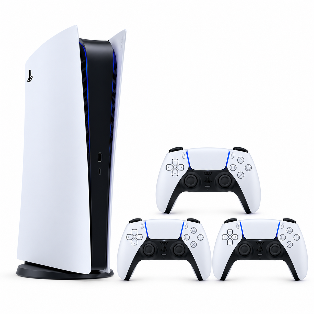 Sony PlayStation 5 Gaming Console Fat – Digital Edition with 3 Controllers, PS5