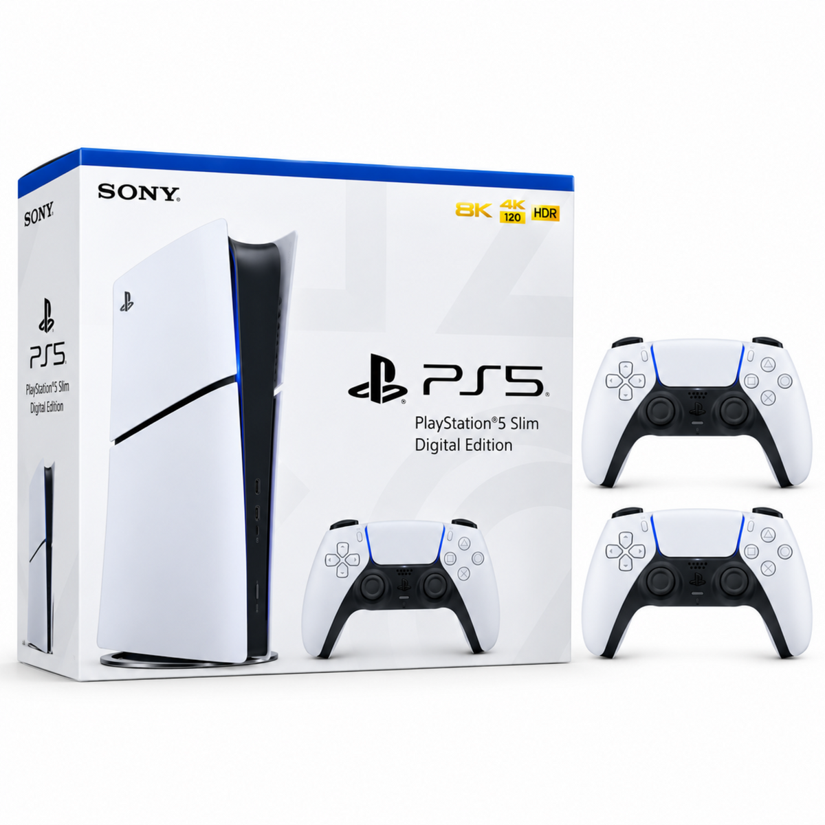 Sony PlayStation 5 Gaming Console Slim – Digital Edition with 3 Controllers, PS5