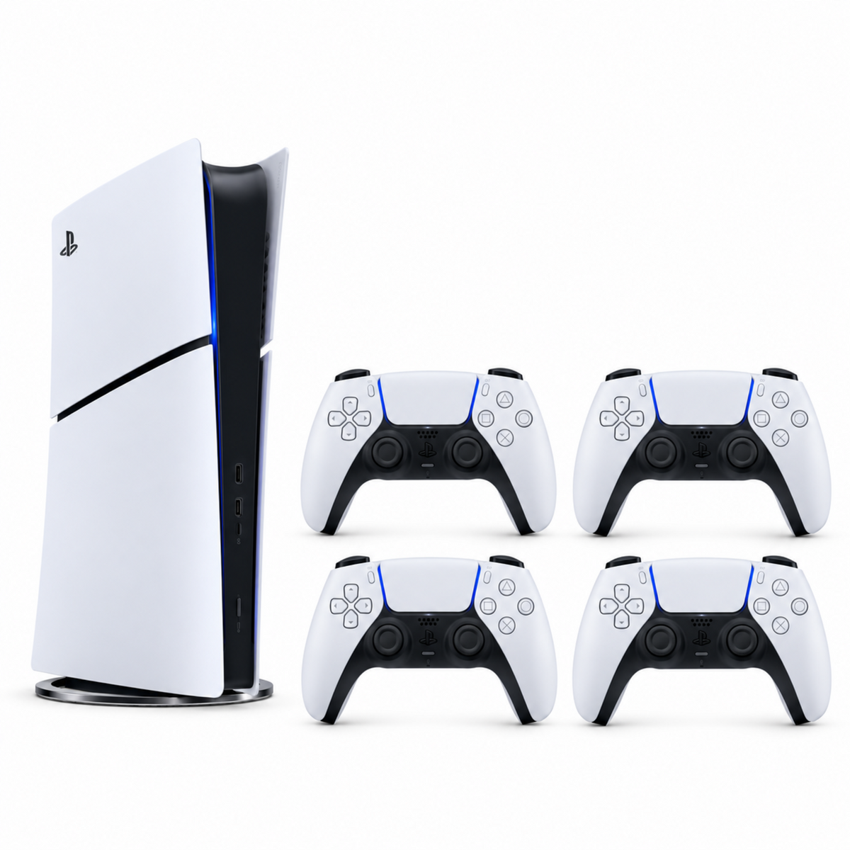 Sony PlayStation 5 Gaming Console Slim – Digital Edition with 4 Controllers, PS5