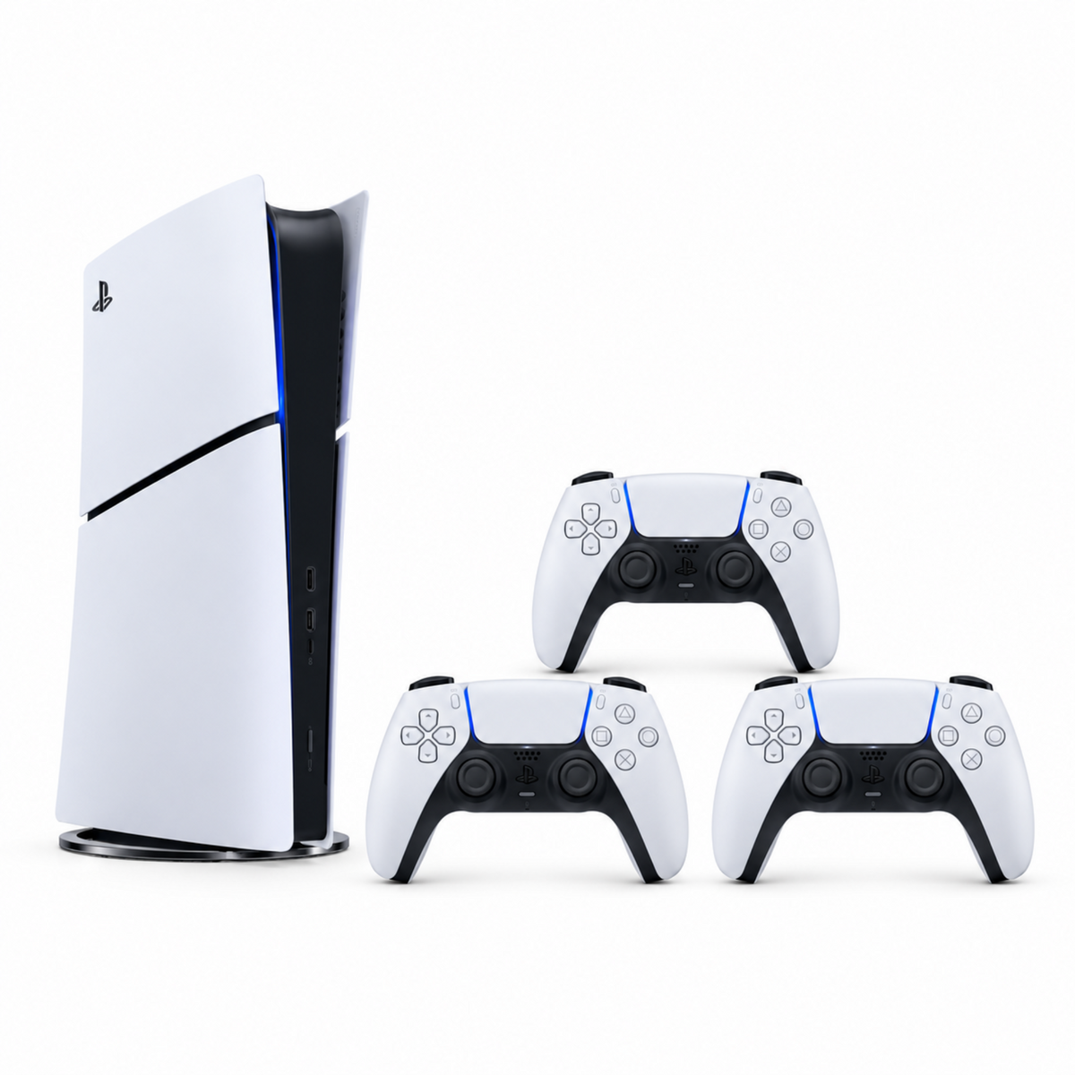 Sony PlayStation 5 Gaming Console Slim – Digital Edition with 3 Controllers, PS5
