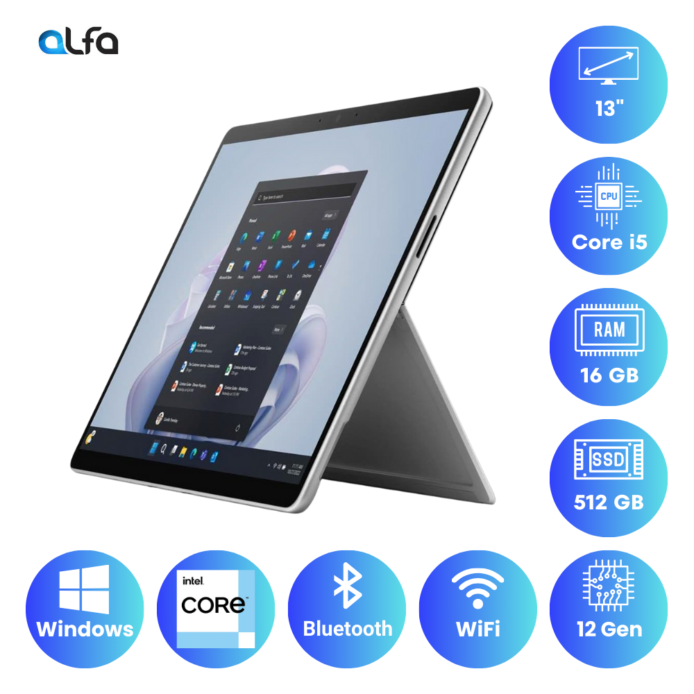 Microsoft Surface Pro 9 – 13 inch Touch-Screen – Intel Core i5 (12th Gen) - 16GB RAM - 512GB SSD