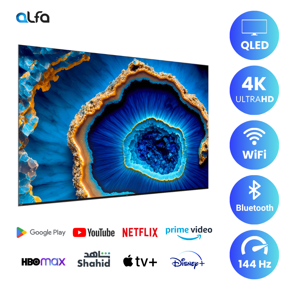 TCL 55 inch Android Smart QLED Mini LED TV - 4K - 144Hz, 55C805