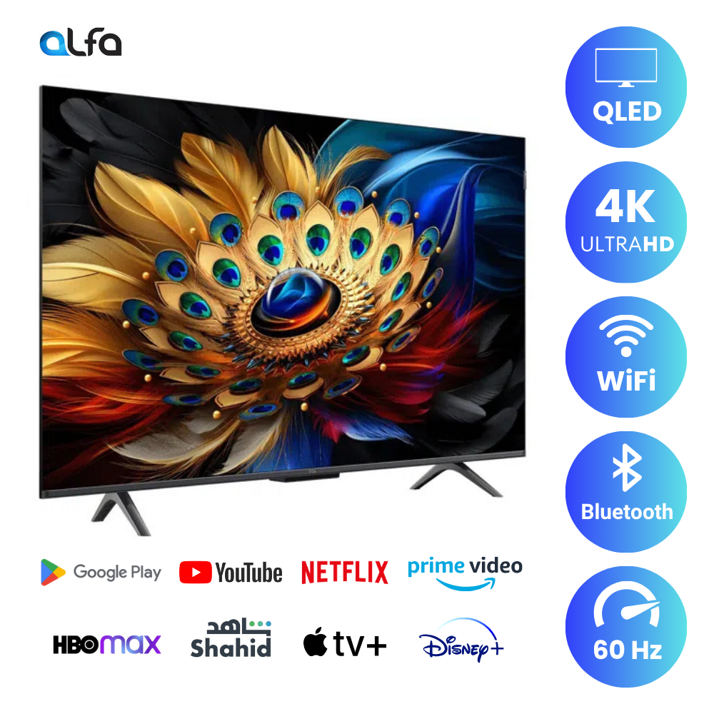TCL 43 inch Smart QLED TV - 4K - 60Hz, 43C655