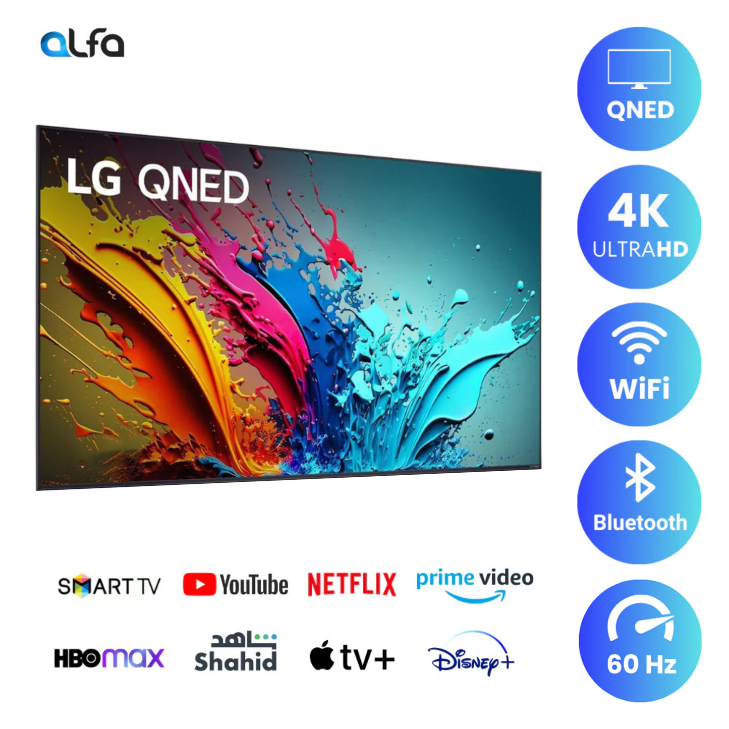 LG 43 inch Smart QNED TV - 4K, 43QNED86