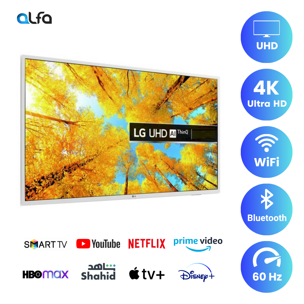LG 43 inch Smart TV - 4K - White, 43UQ76