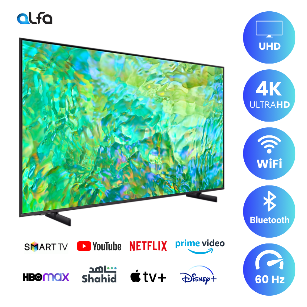 Samsung 55 inch Smart TV - 4K, 55AU8000