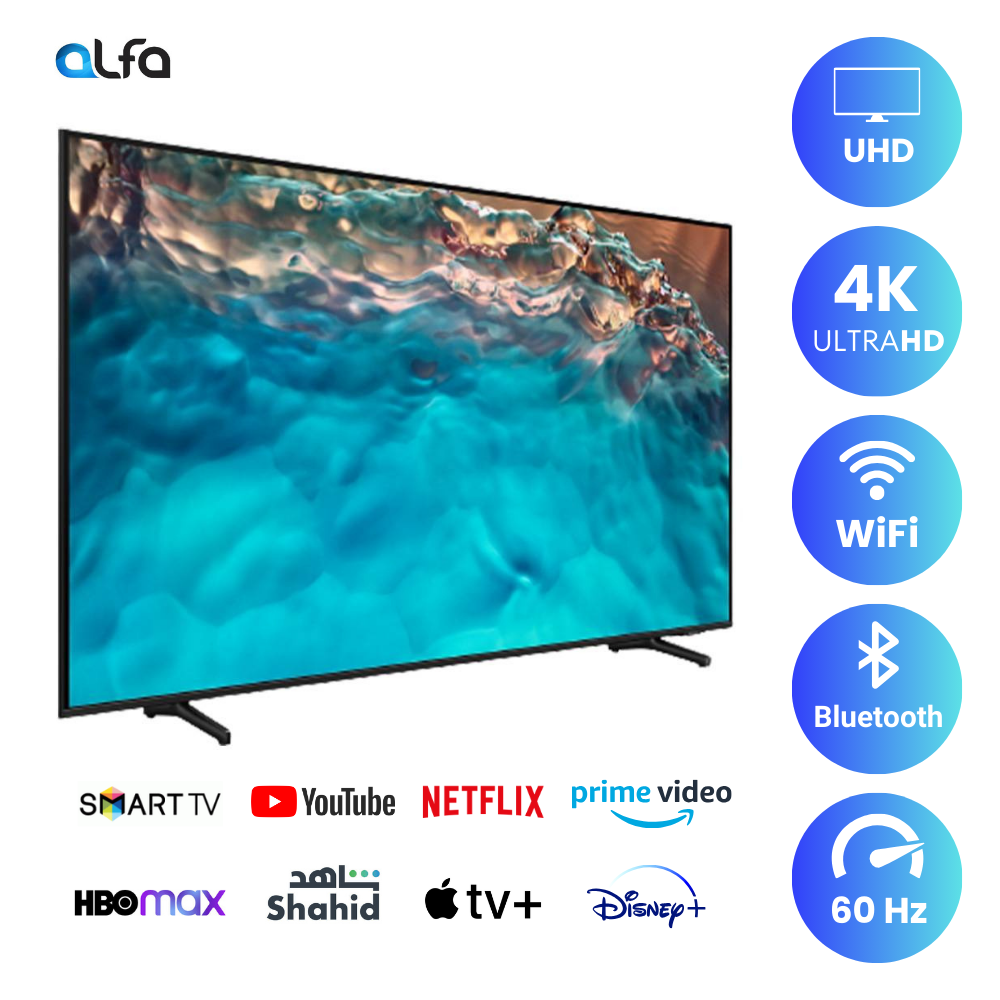 Samsung 75 inch Smart TV - 4K, 75AU8000