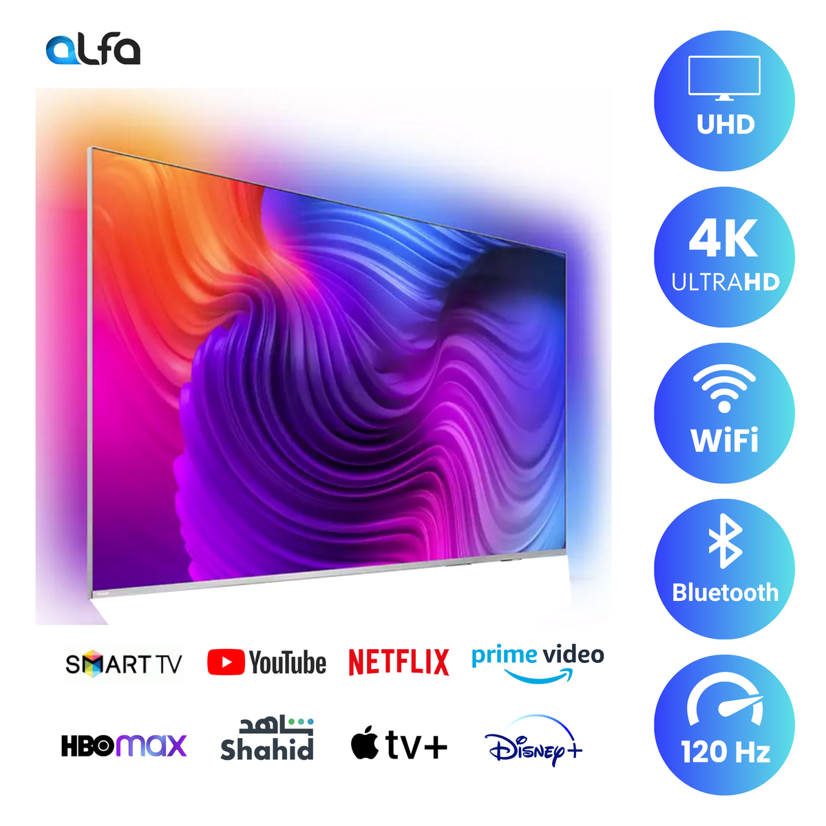 Philips 75 inch Smart 4K Ambilight UHD TV - 4K - 120Hz, 75PUS8818/12