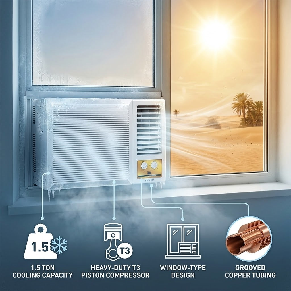Nikai Piston 1.5 Ton Rotary Window Air Conditioner - NWAC18038E6