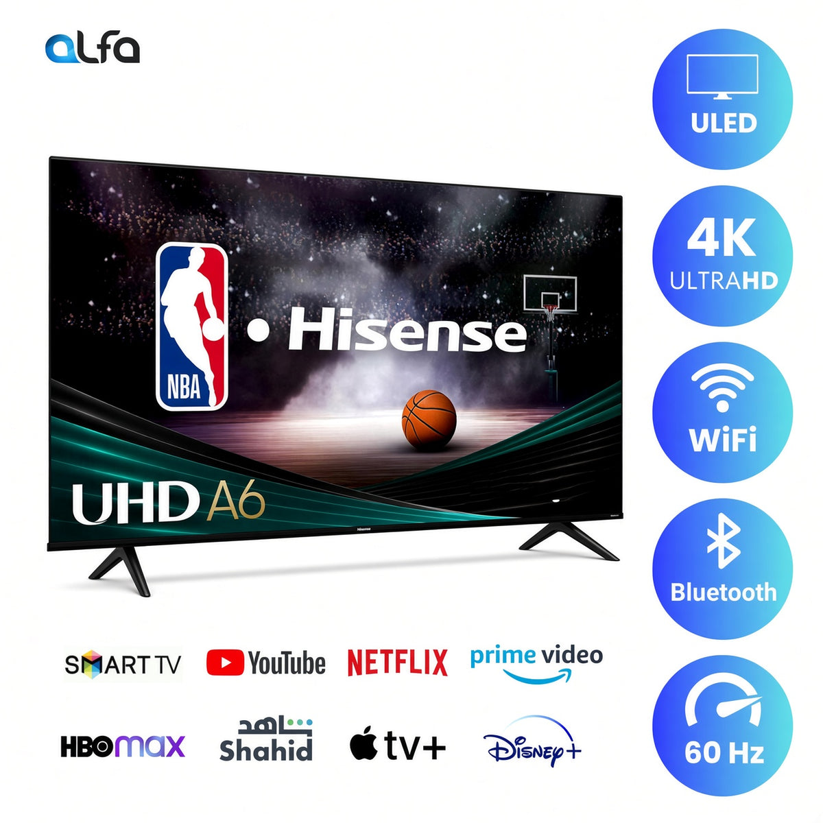 Hisense 50 inch Smart LED TV - 4K UHD - 60Hz, 50A6