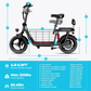 Wind Horse C3 Electric Scooter 850W 50KM Dual Seat, 48V