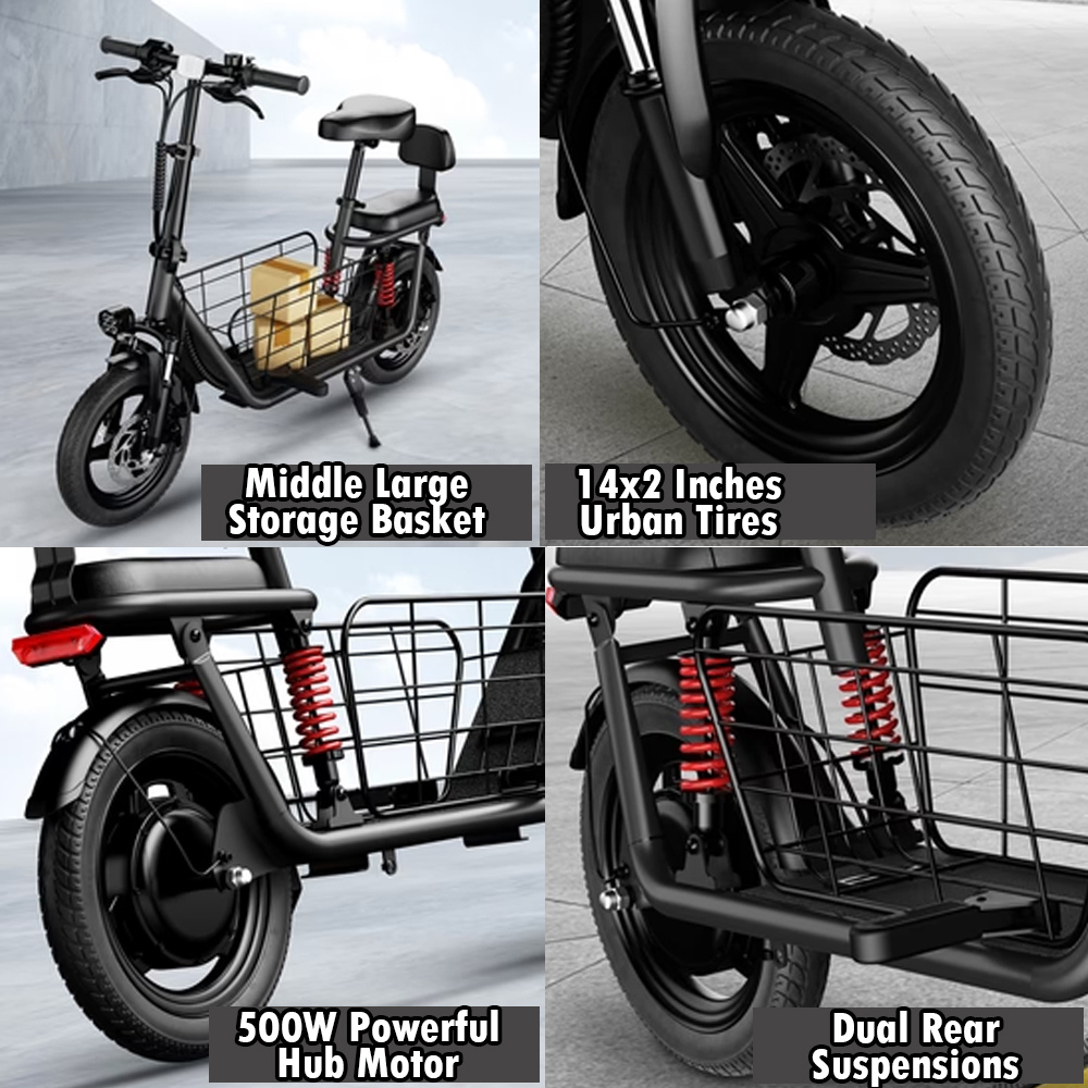 Wind Horse C3 Electric Scooter 850W 50KM Dual Seat, 48V
