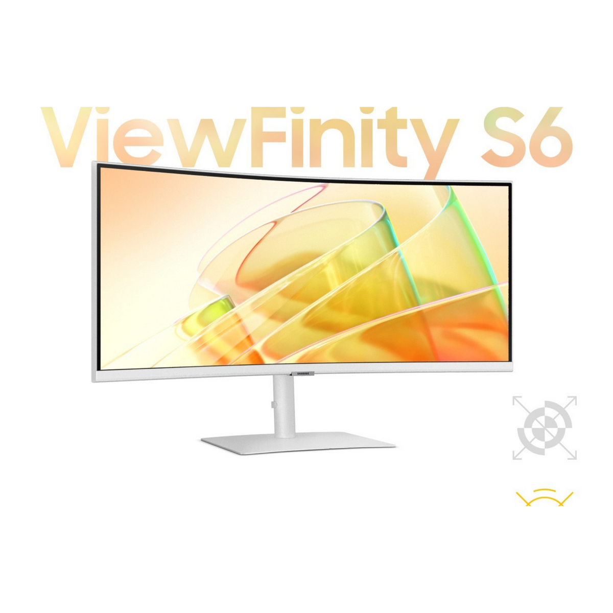 Samsung ViewFinity S6 34 inch Curved UWQHD Monitor - 100Hz - White, S65TC