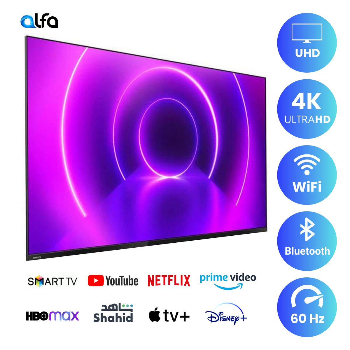 Philips 86 inch Smart LED TV - 4K UHD - 86PUT8265