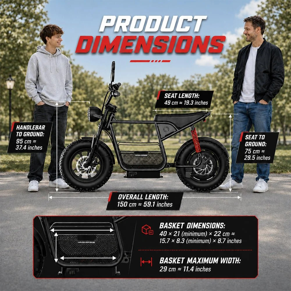 Wind Horse Electric Bike 750W 50KM Range 32KM Speed, D1