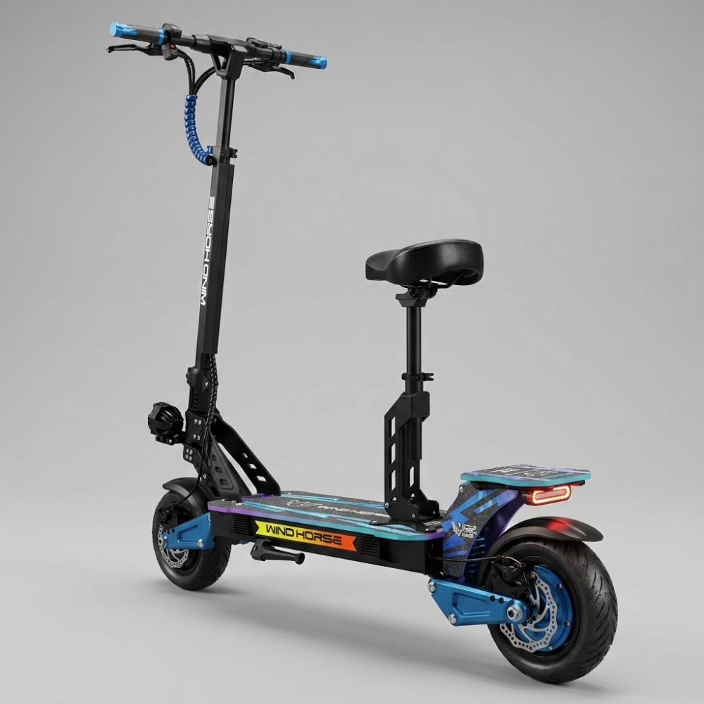 Wind Horse Electric Scooter 3600W (Dual Motor) 65KM Range with Seat, H8