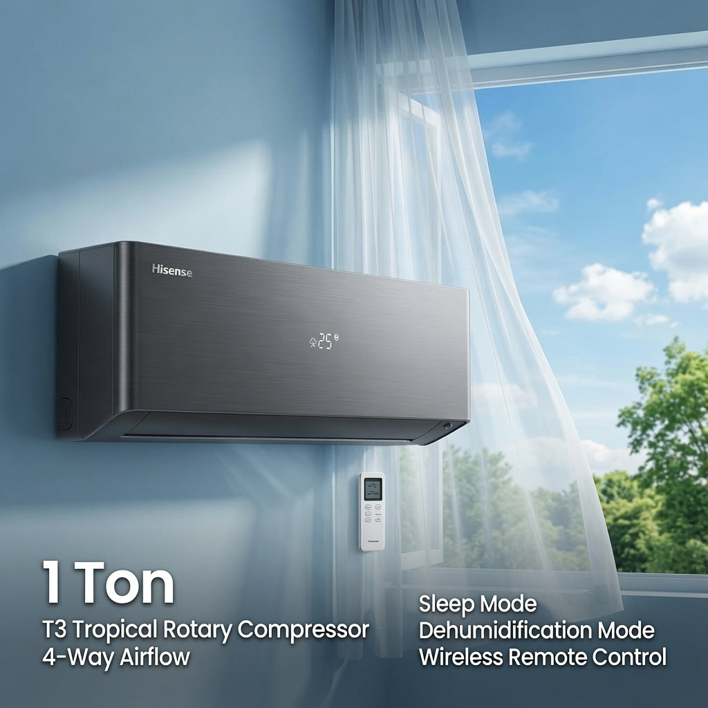 Hisense 1 Ton Rotary Split Air Conditioner - T3, AS-12CF4SWPHB00B