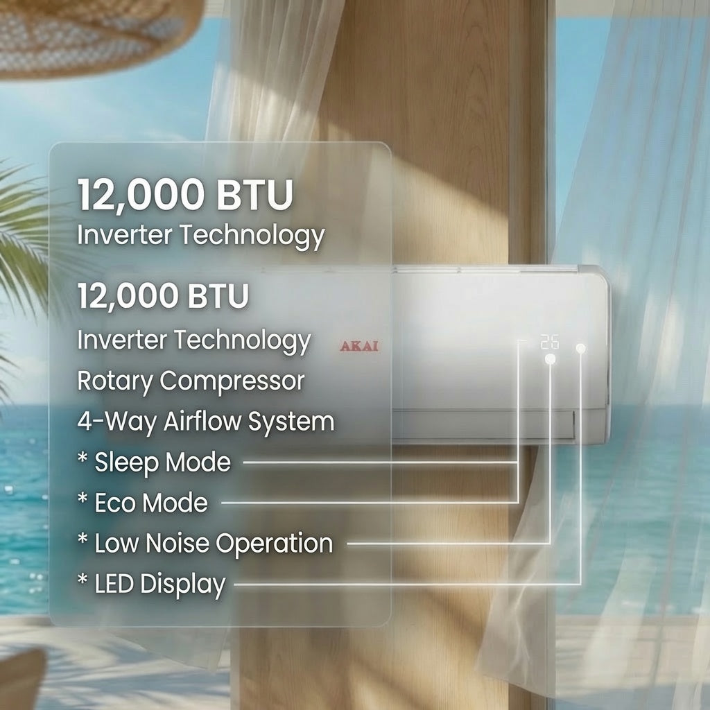 Akai 1 Ton Inverter Split Air Conditioner, ASA-12TOI