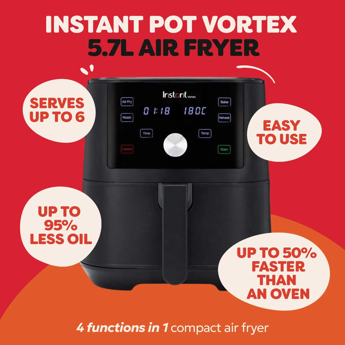 Instant Vortex 5.7L Single Air Fryer - 140-3008-01