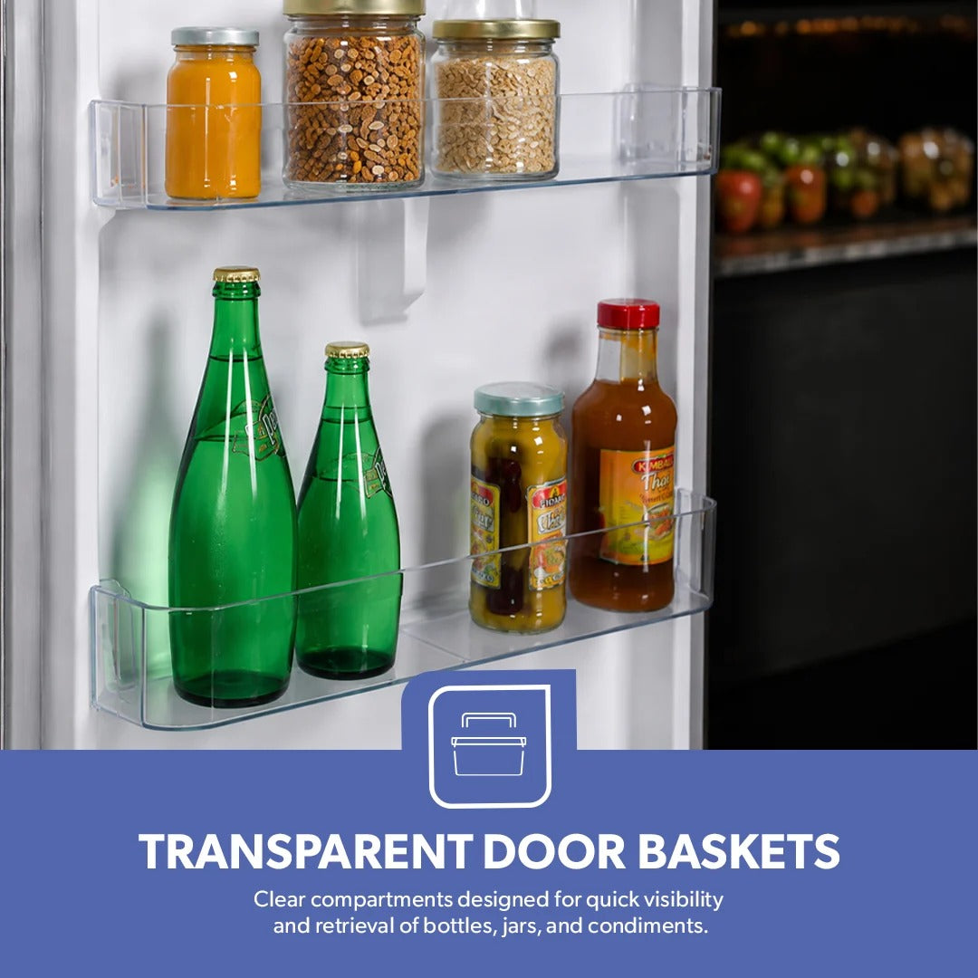 Geepas 200L Double Door Refrigerator, Defrost - GRF2209SXE